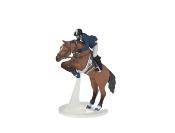 Figurine Cheval de saut d'obstacle et son cavalier - Equitation - Papo 51562