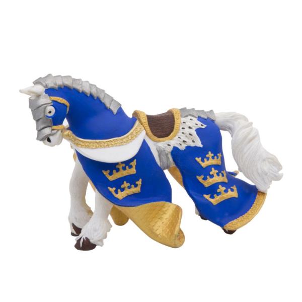 Figurine Cheval du roi Arthur bleu - NOUVEAU - Figurine du médiéval - Papo 39952