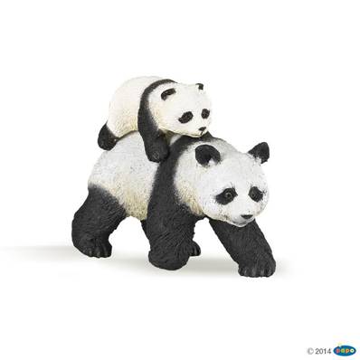 Figurine Panda et son bébé - Figurines des Animaux Sauvages - Papo 50071