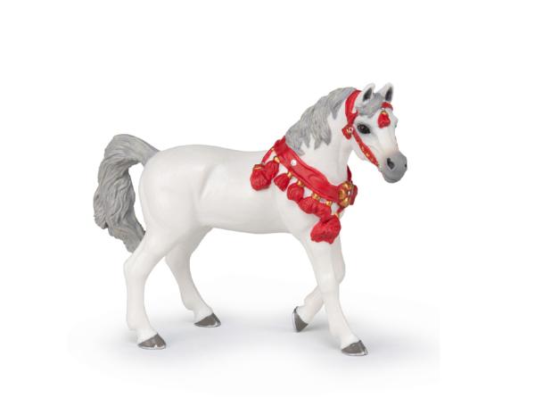 Figurine Papo 51568 - Cheval Arabe blanc en tenue de parade 
