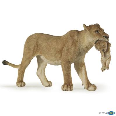 Figurine Lionne avec lionceau - Figurines des Animaux Sauvages - Papo 50043