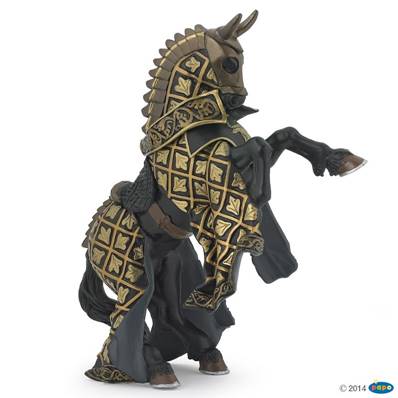 Figurine Cheval du Maitre des armes cimier taureau - Figurine Fiction et Légende - Papo 39918