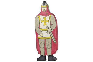 Holztiger 80244 - Figurine Chevalier avec manteau rouge - Contes De Fees Et Chevaliers - Figurines en Bois